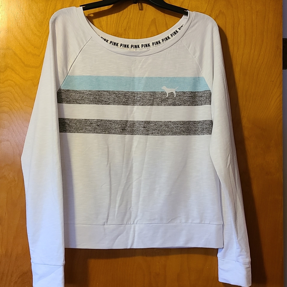 PINK Victoria's Secret Boatneck Lightweight   Long Sleeve Pullover